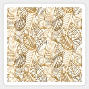 Beautiful White And Brown Floral Pattern Sticker